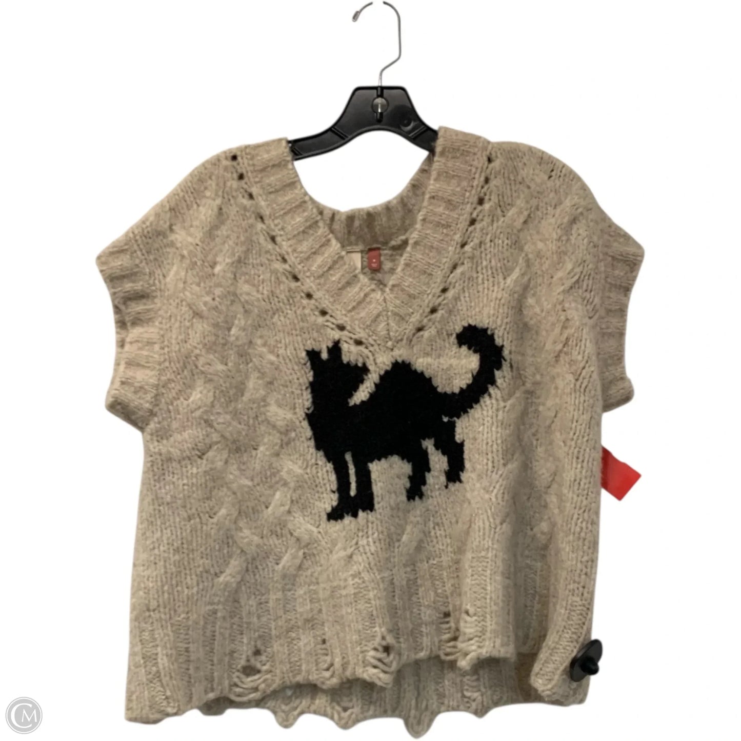 Vest Sweater By Pilcro In Black & Cream, Size: M