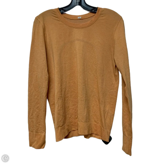Athletic Top Long Sleeve Crewneck By Lululemon In Orange, Size: 6