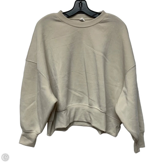 Athletic Sweatshirt Crewneck By Ebb & Flow In Cream, Size: M