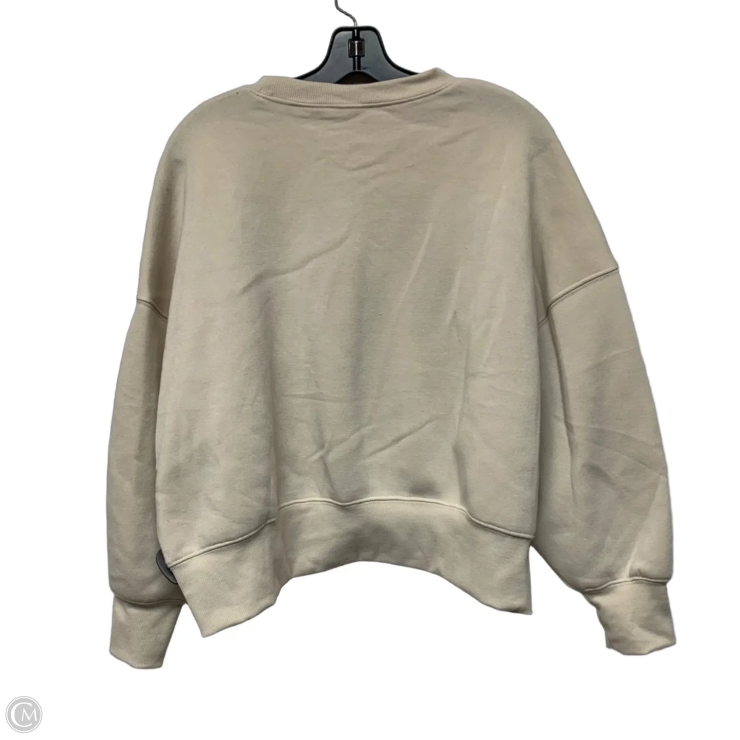 Athletic Sweatshirt Crewneck By Ebb & Flow In Cream, Size: M