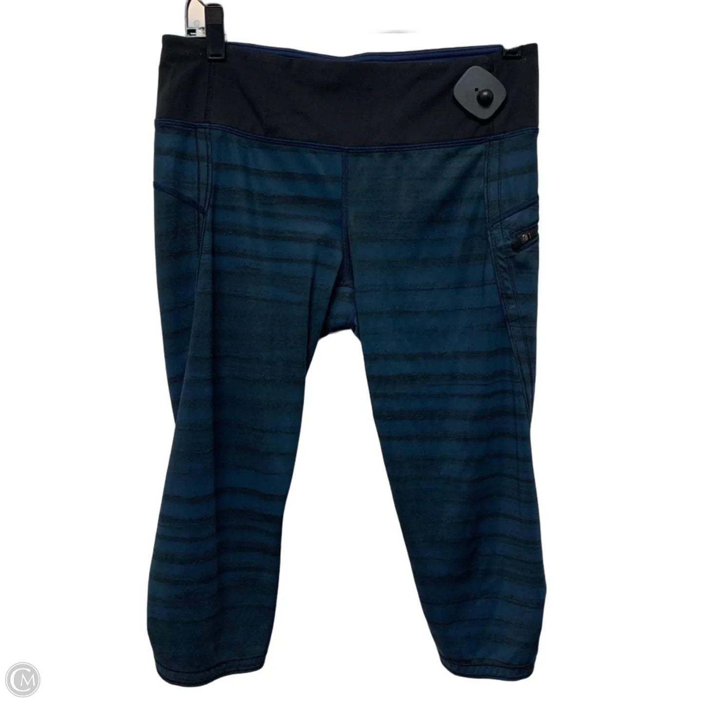 Athletic Capris By Lululemon In Black & Blue, Size: M