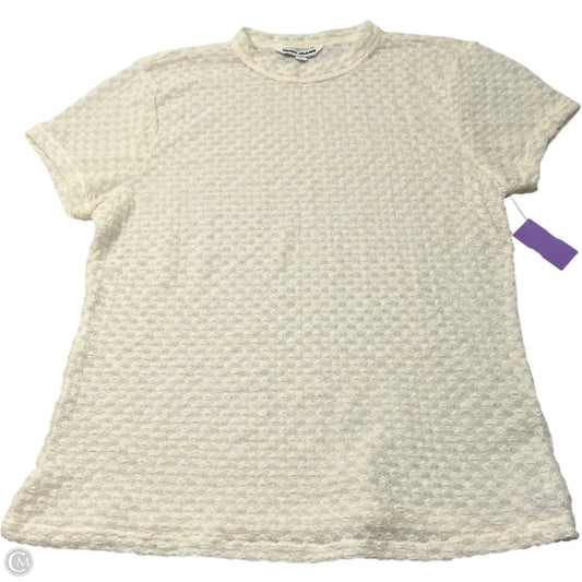Top Short Sleeve By Dkny In Cream, Size: L