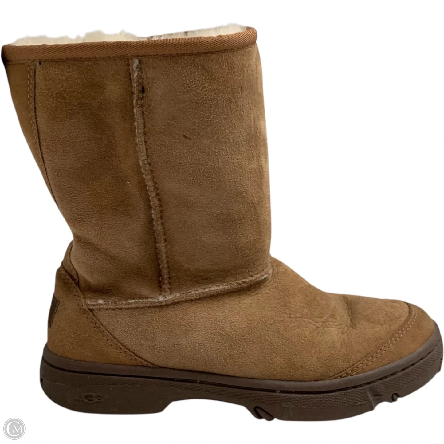 Boots Designer By Ugg In Brown, Size: 7