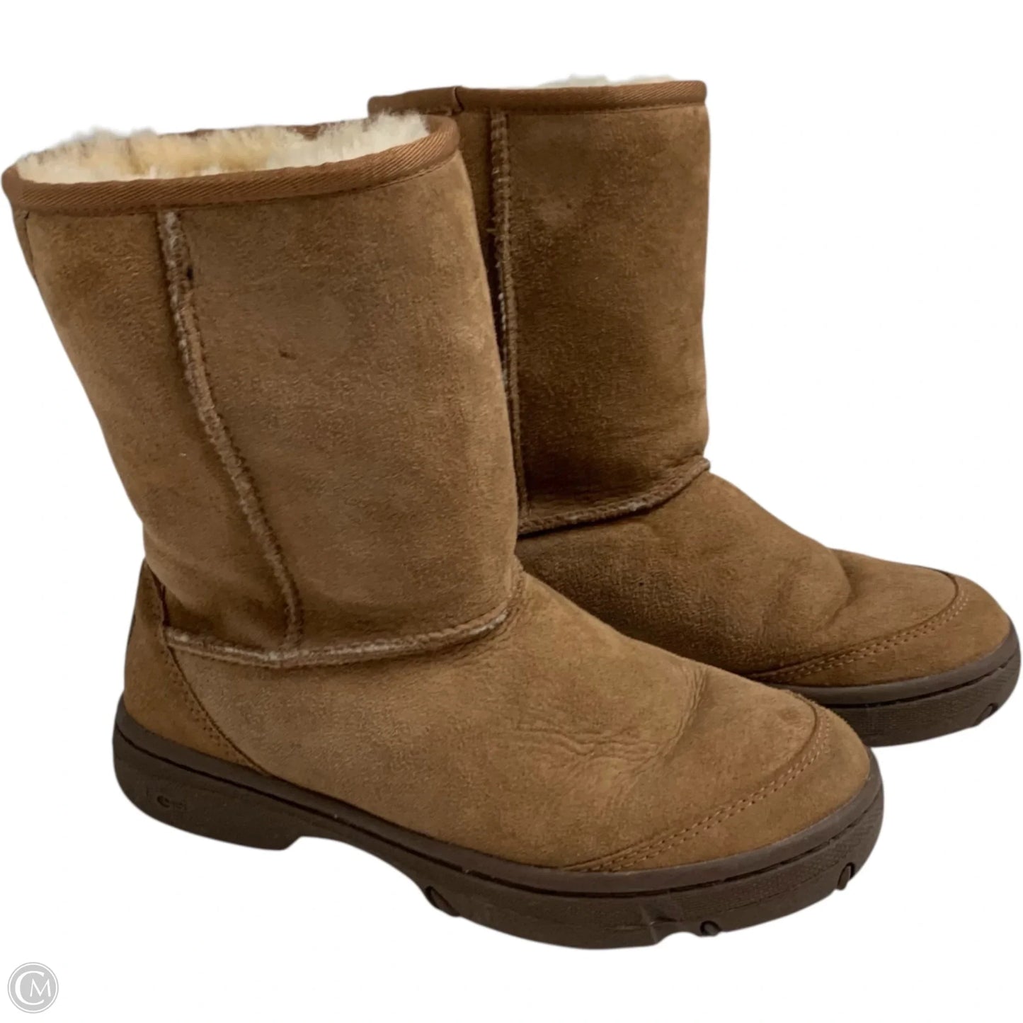 Boots Designer By Ugg In Brown, Size: 7