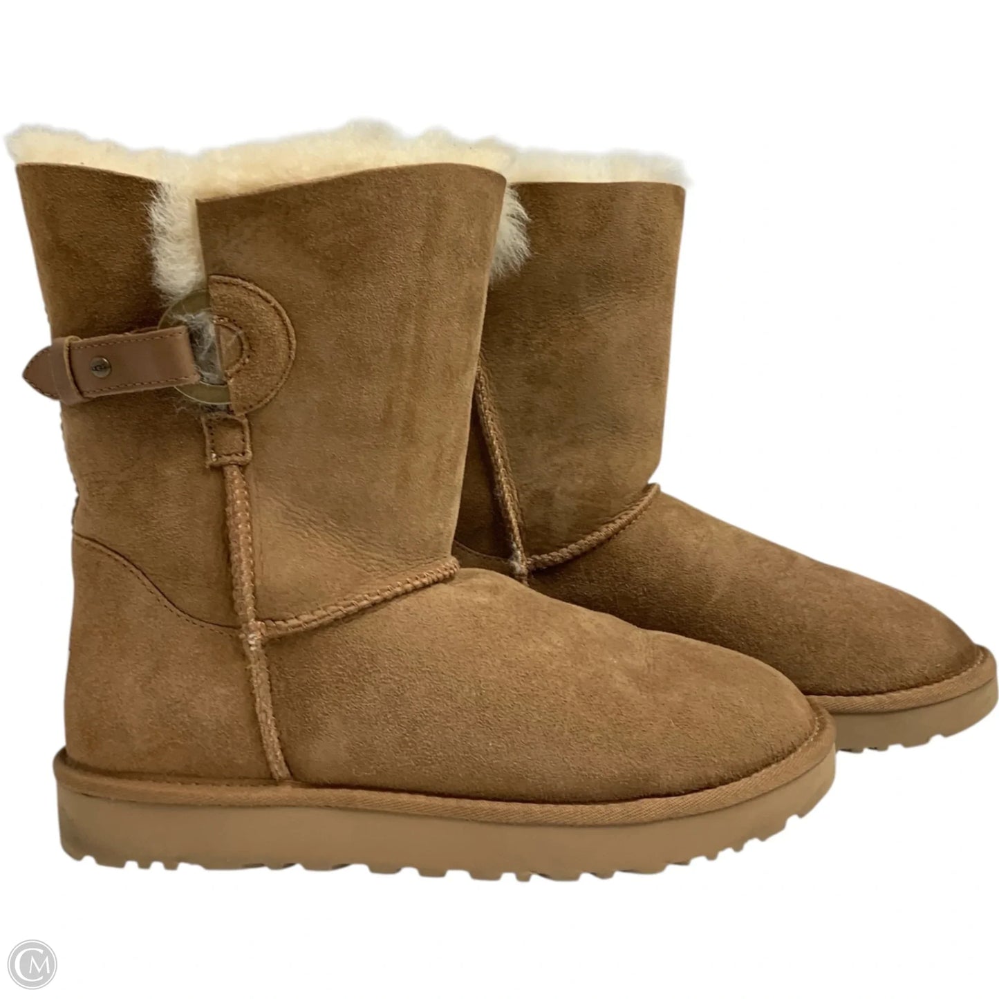 Boots Designer By Ugg In Brown, Size: 9