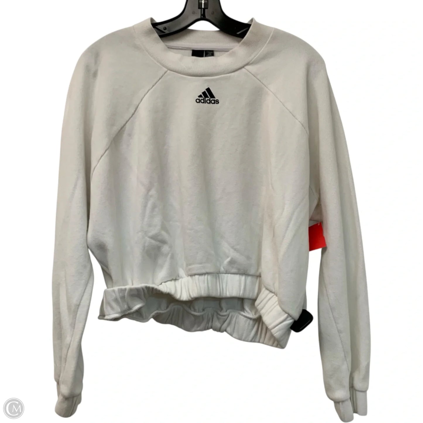 Athletic Sweatshirt Crewneck By Adidas In White, Size: M