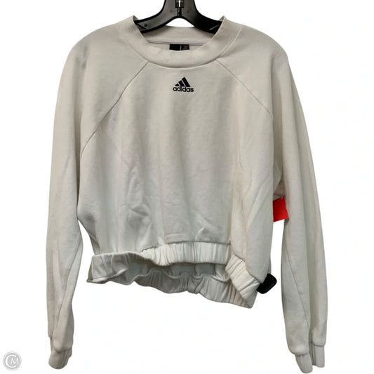 Athletic Sweatshirt Crewneck By Adidas In White, Size: M
