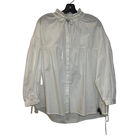 Blouse Long Sleeve By Zara In White, Size: S