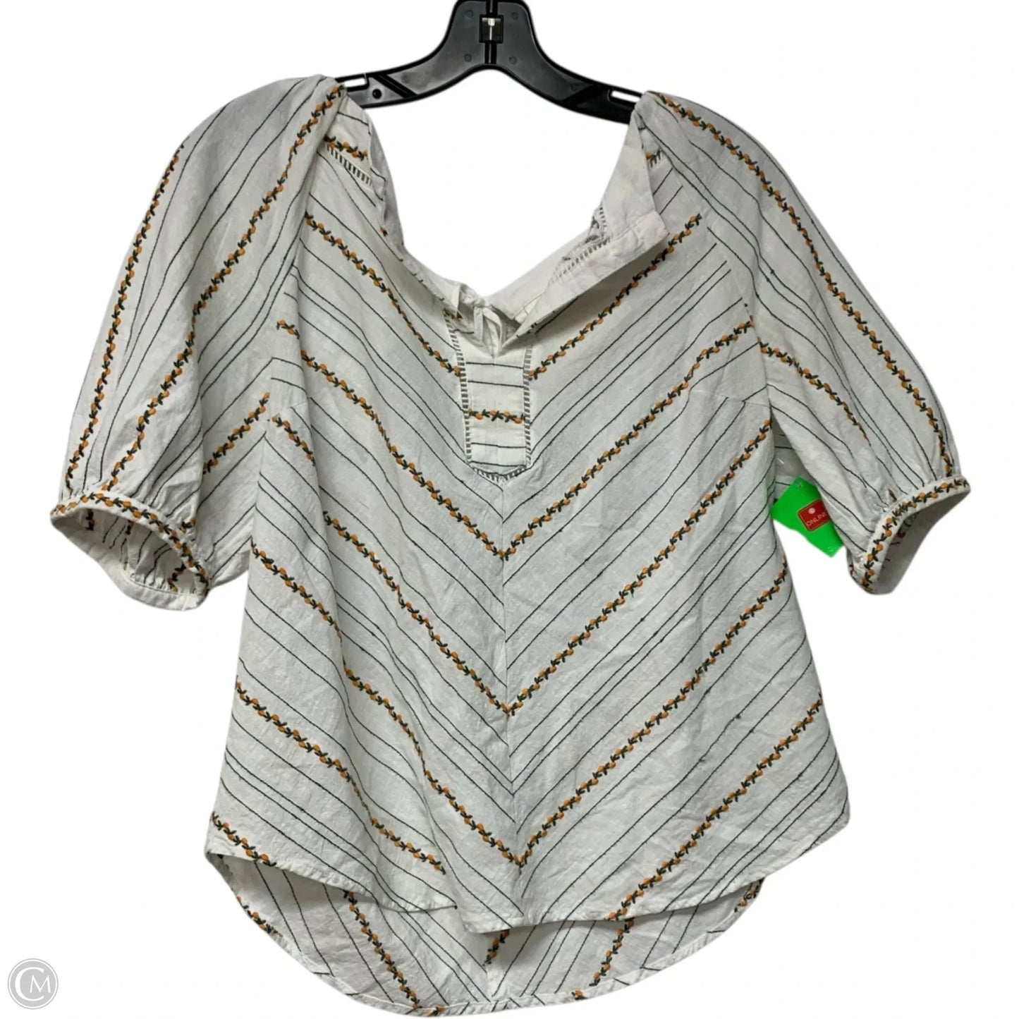 Top Short Sleeve By Maeve In White, Size: L