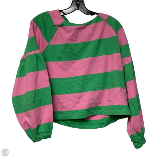 Sweatshirt Crewneck By Maeve In Green & Pink, Size: S