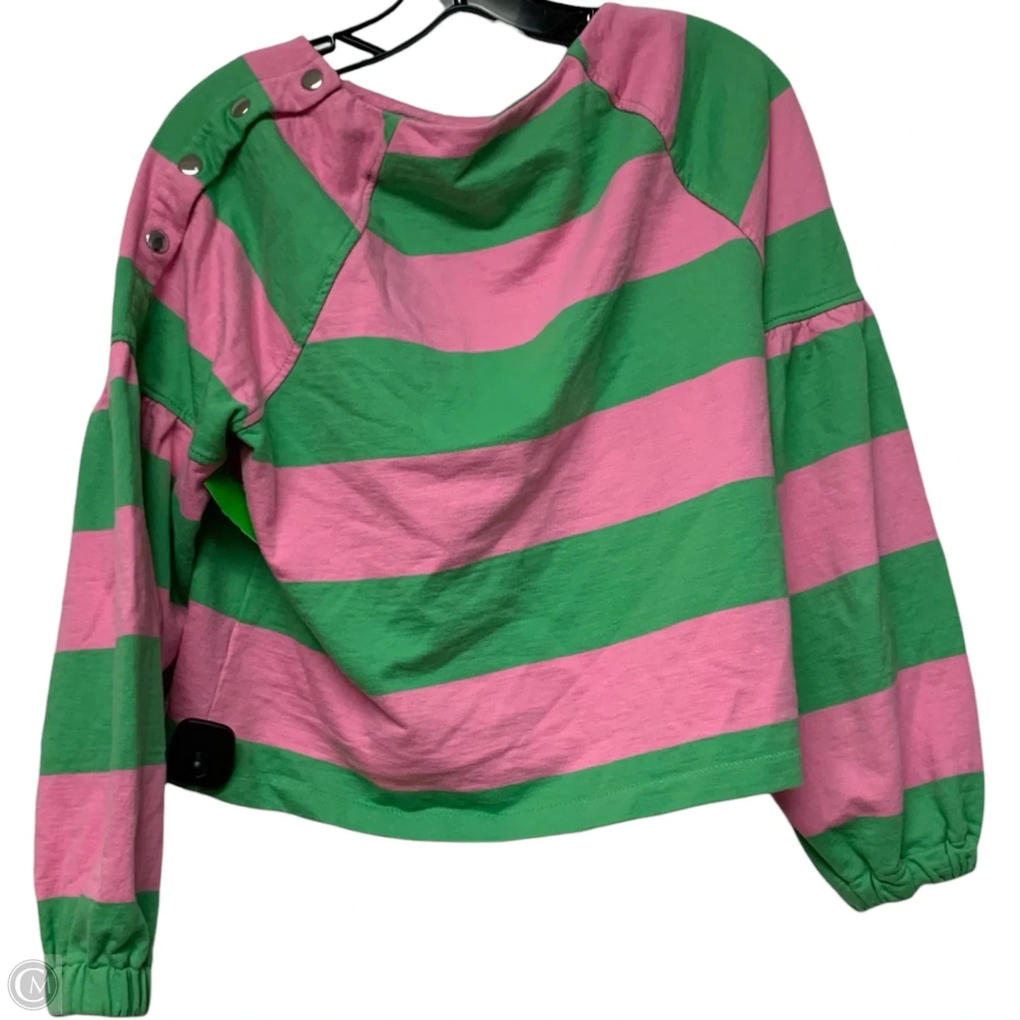 Sweatshirt Crewneck By Maeve In Green & Pink, Size: S
