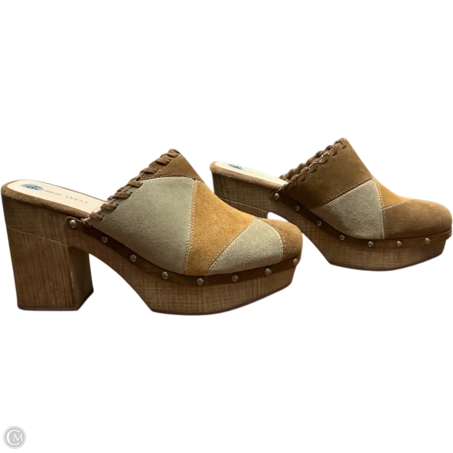 Shoes Heels Block By Nine West In Brown, Size: 9.5