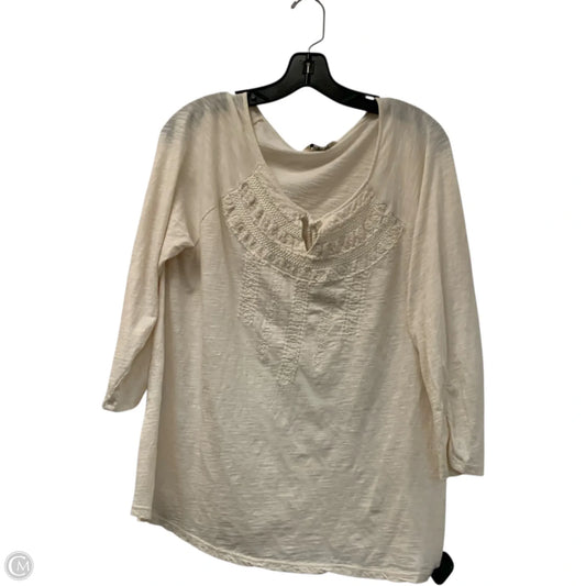 Top Long Sleeve By Lucky Brand In Cream, Size: Xl