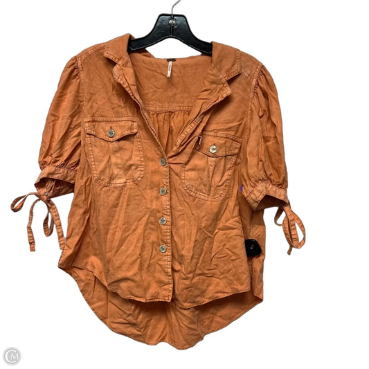 Top Short Sleeve By Free People In Orange, Size: S