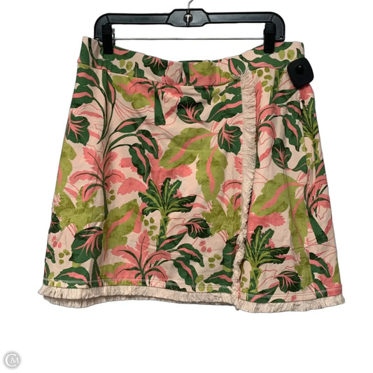 Skort Designer By Spartina In Green & Pink, Size: Xl
