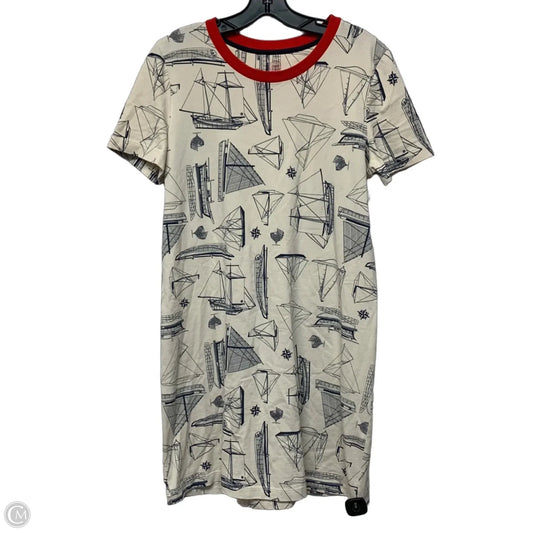 Dress Designer By Tory Burch In Blue & Red & White, Size: L