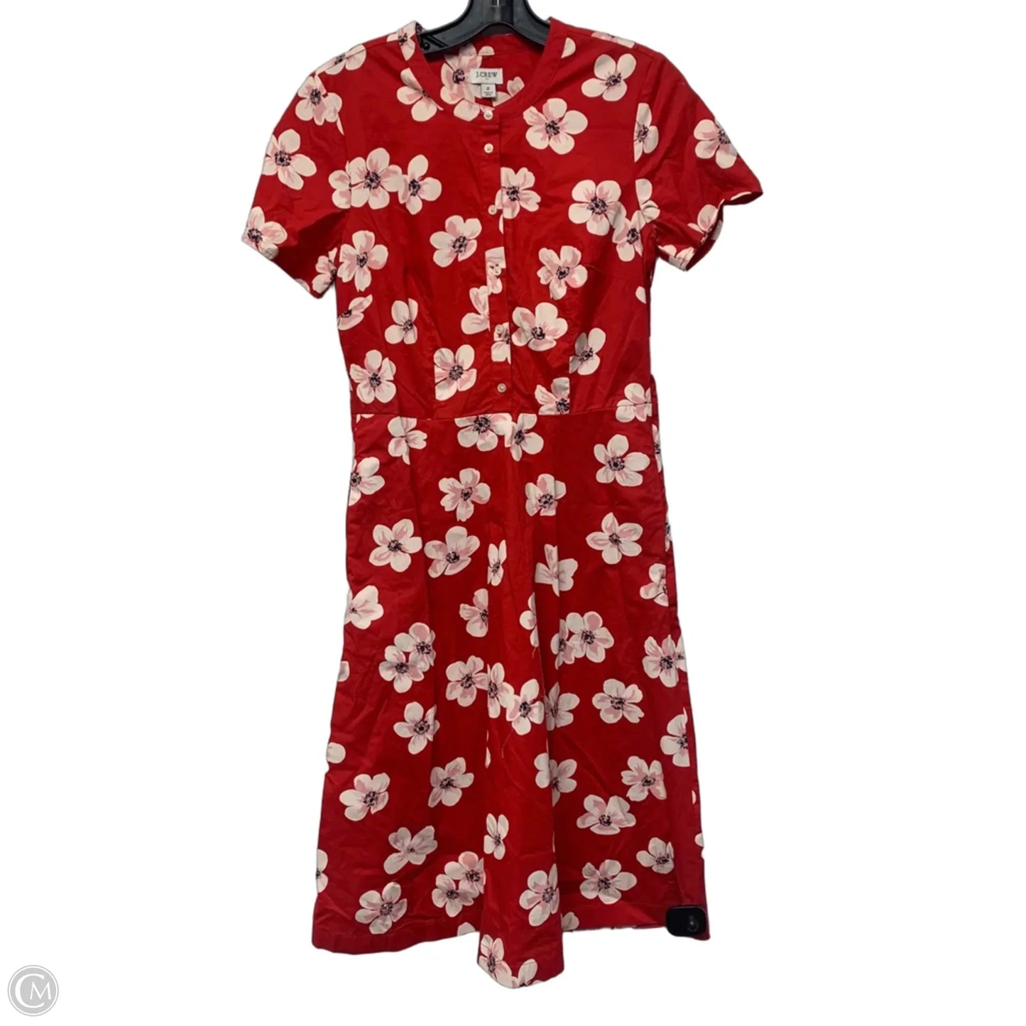 Dress Casual Midi By J. Crew In Red & White, Size: Xs