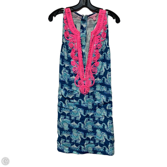 Dress Designer By Lilly Pulitzer In Blue & Pink, Size: Xxs