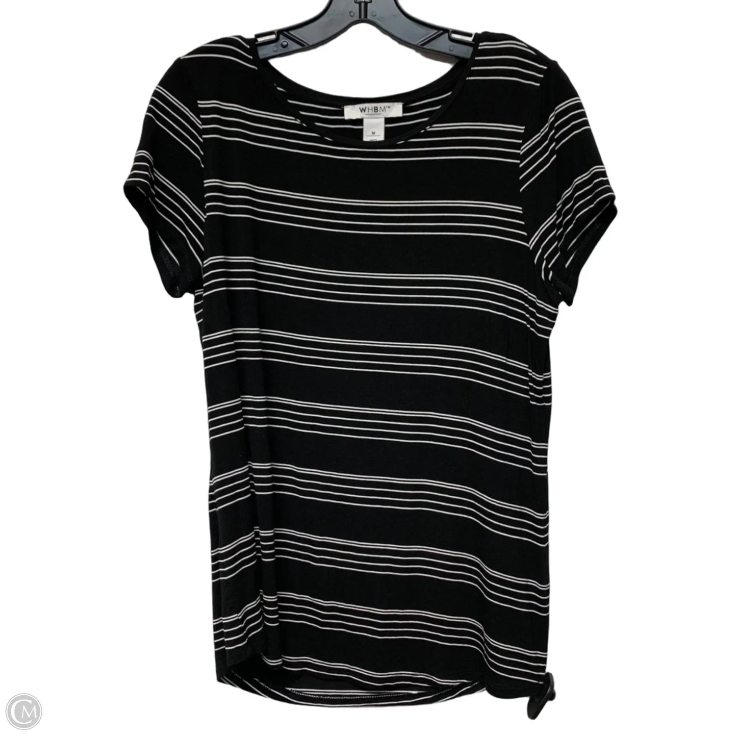 Top Short Sleeve By White House Black Market In Striped Pattern, Size: M