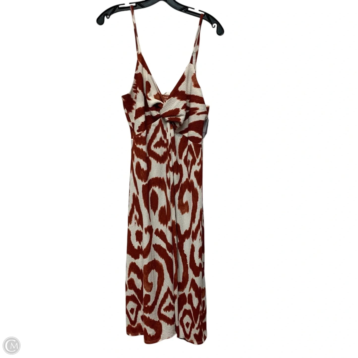 Dress Casual Midi By H&m In Brown & White, Size: M