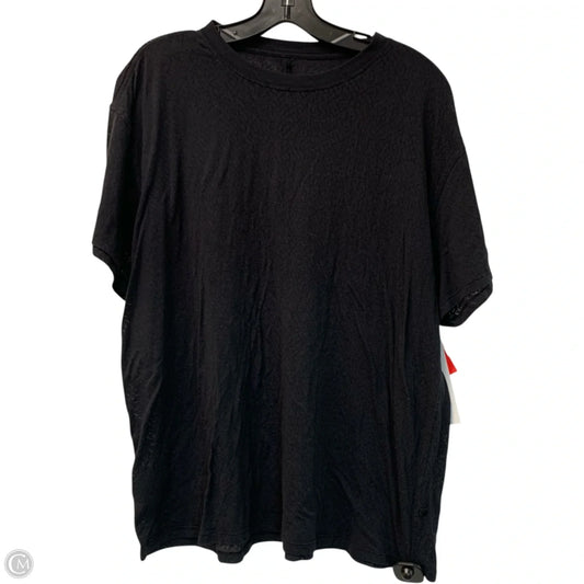 Athletic Top Short Sleeve By Lululemon In Black, Size: L
