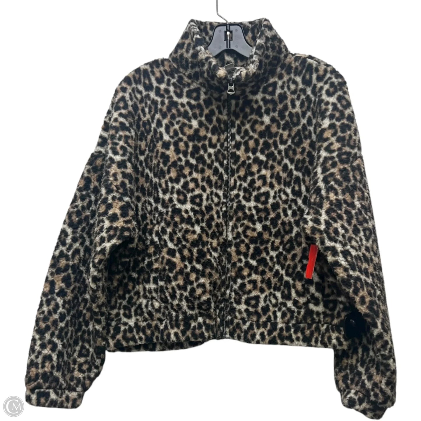 Jacket Faux Fur & Sherpa By American Eagle In Leopard Print, Size: L