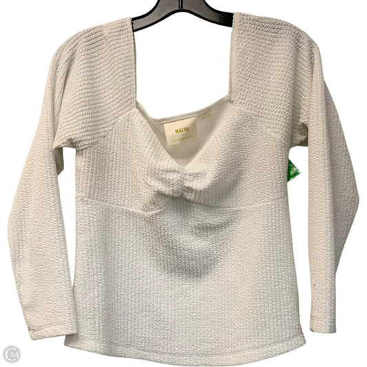 Top Long Sleeve By Maeve In White, Size: S