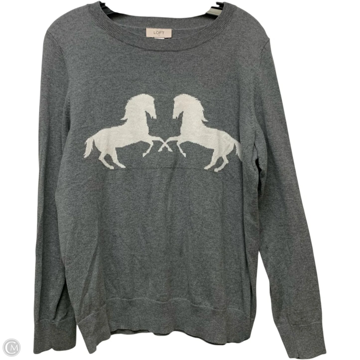 Sweater By Loft In Grey, Size: L
