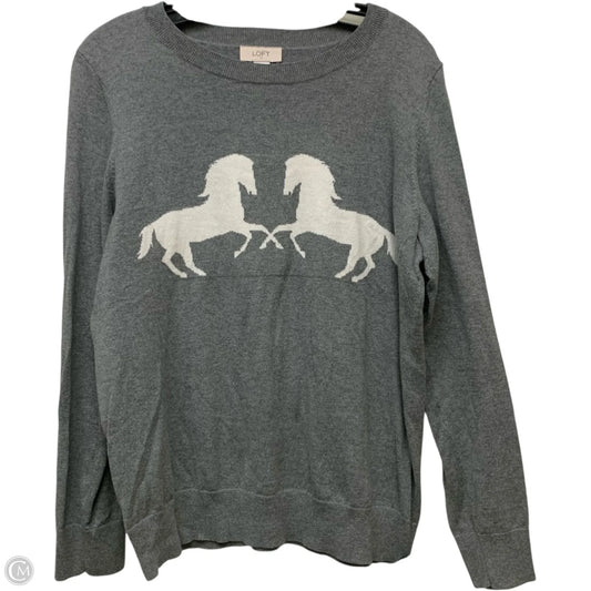 Sweater By Loft In Grey, Size: L
