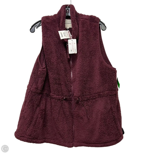 Vest Faux Fur & Sherpa By Lucky Brand In Maroon, Size: Xl
