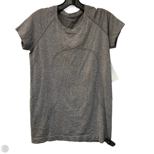 Athletic Top Short Sleeve By Lululemon In Grey, Size: M