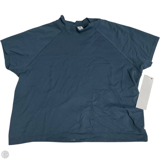 Athletic Top Short Sleeve By Lululemon In Navy, Size: L