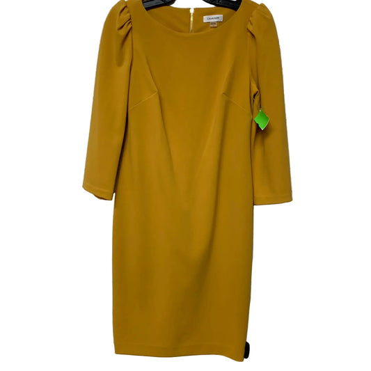 Dress Work By Calvin Klein In Yellow, Size: M