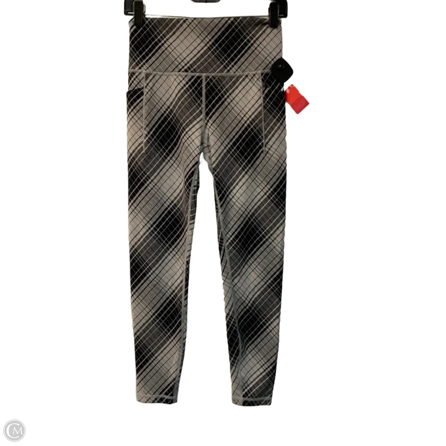 Athletic Leggings By Athleta In Black & Grey, Size: S