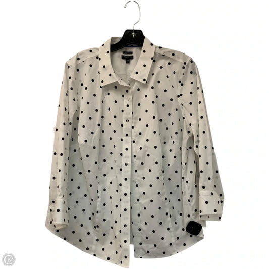 Top Long Sleeve By Talbots In Polkadot Pattern, Size: Xlp