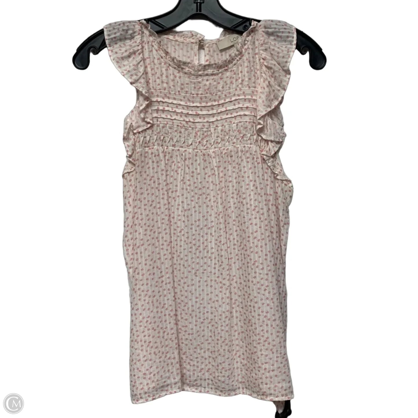 Top Sleeveless By Loft In Pink & White, Size: Xs