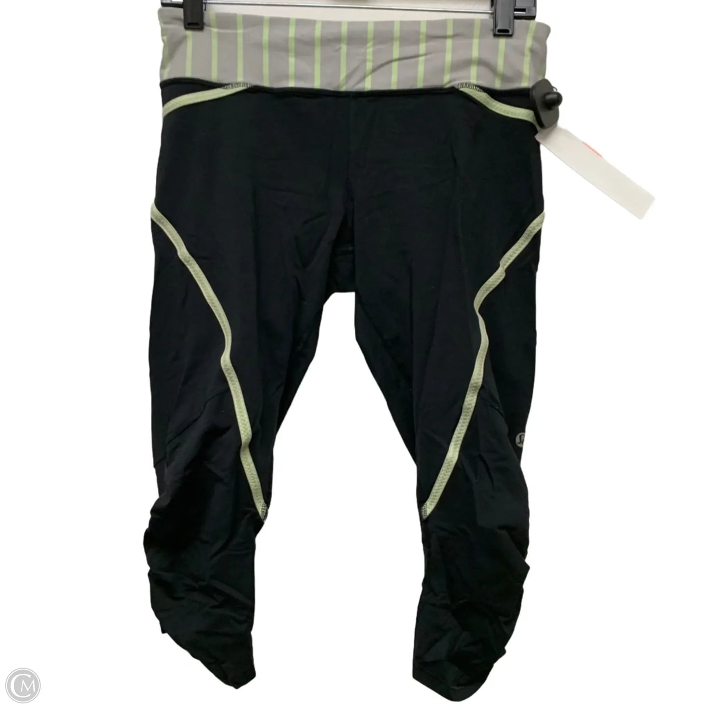 Athletic Capris By Lululemon In Black & Green, Size: M