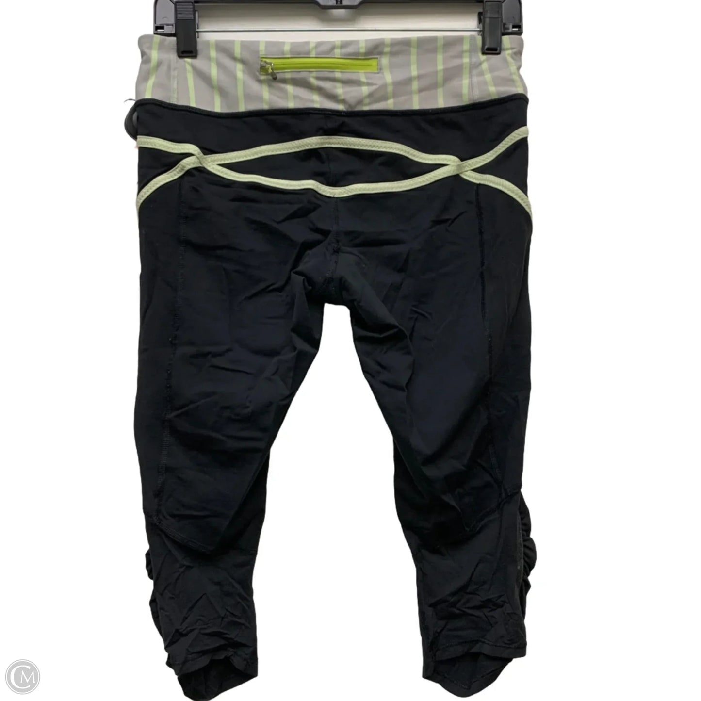 Athletic Capris By Lululemon In Black & Green, Size: M