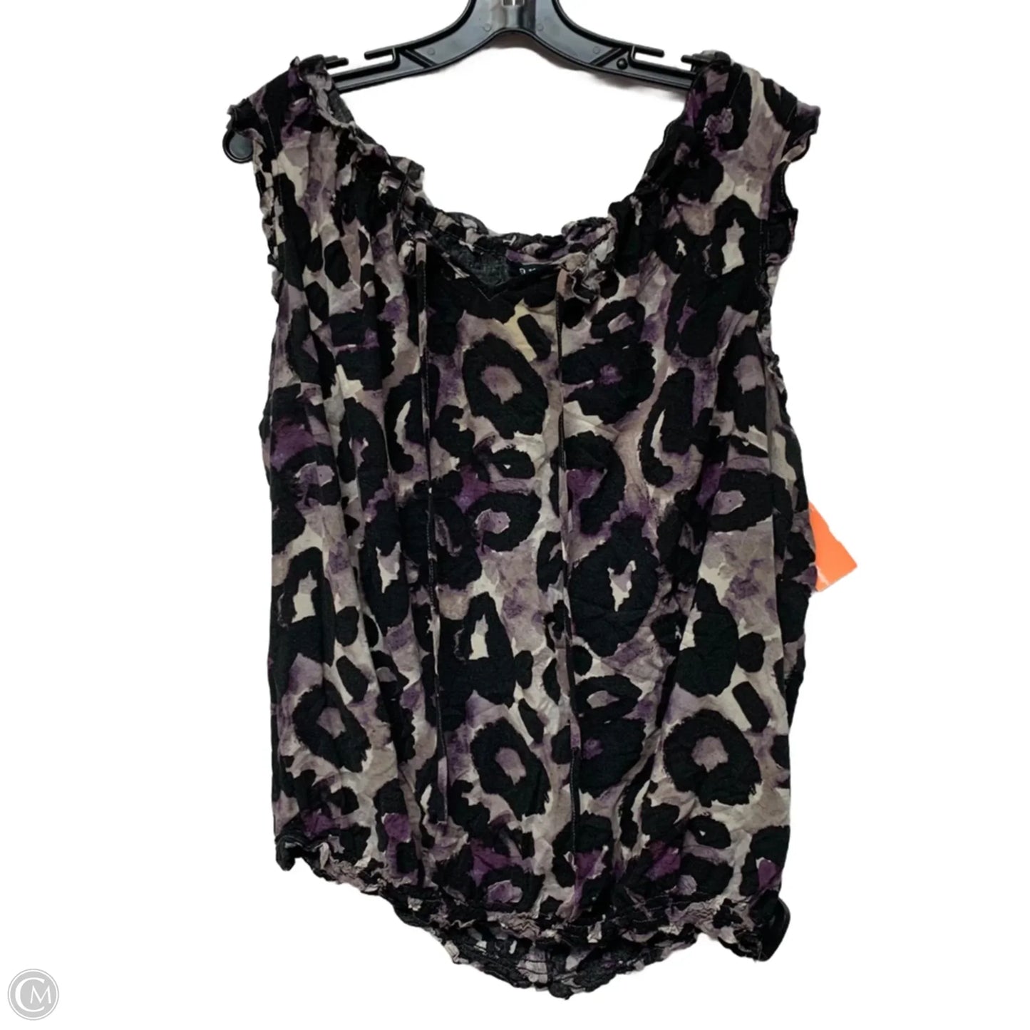 Top Sleeveless By Ana In Black & Purple, Size: 3x