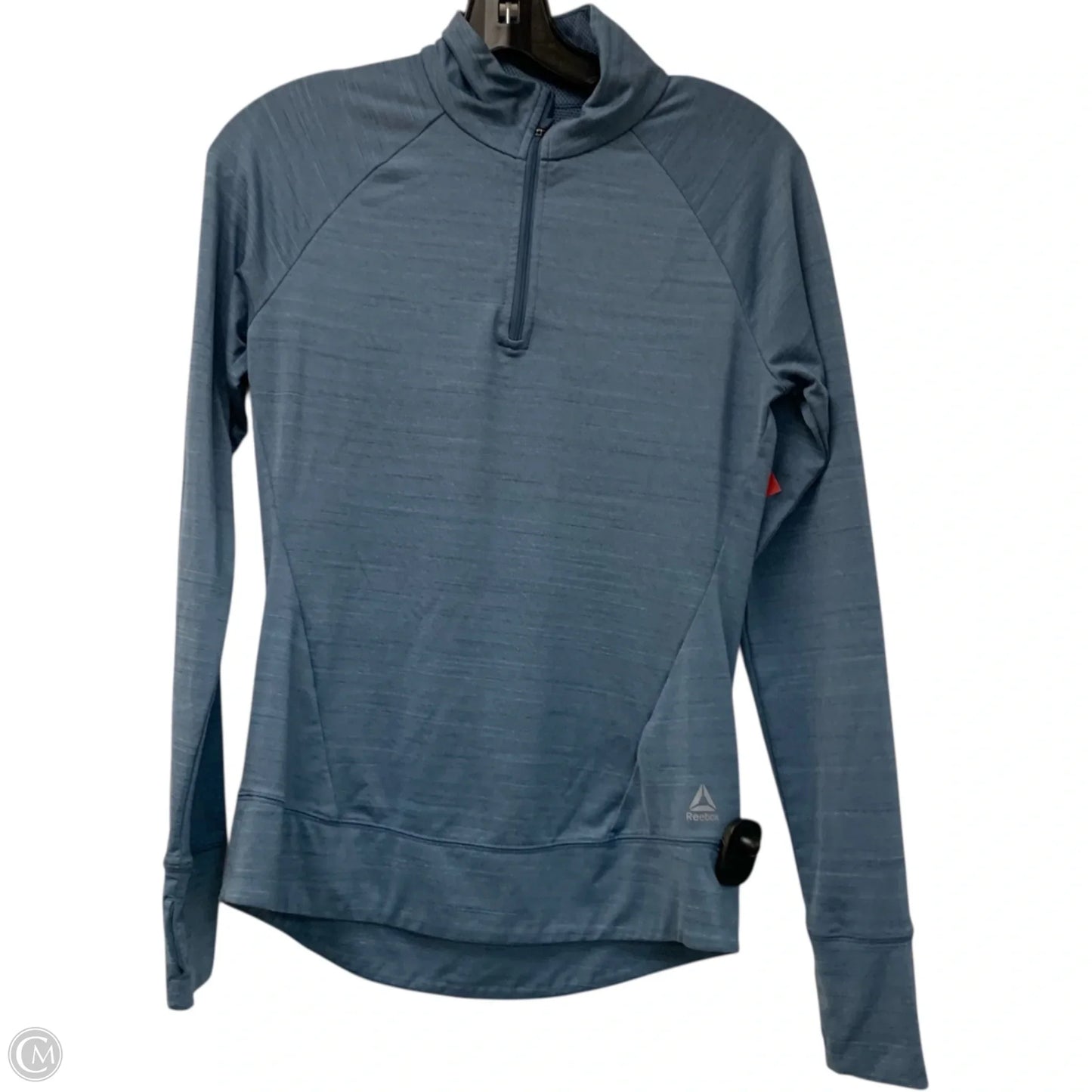Athletic Top Long Sleeve Collar By Reebok In Blue, Size: Xs
