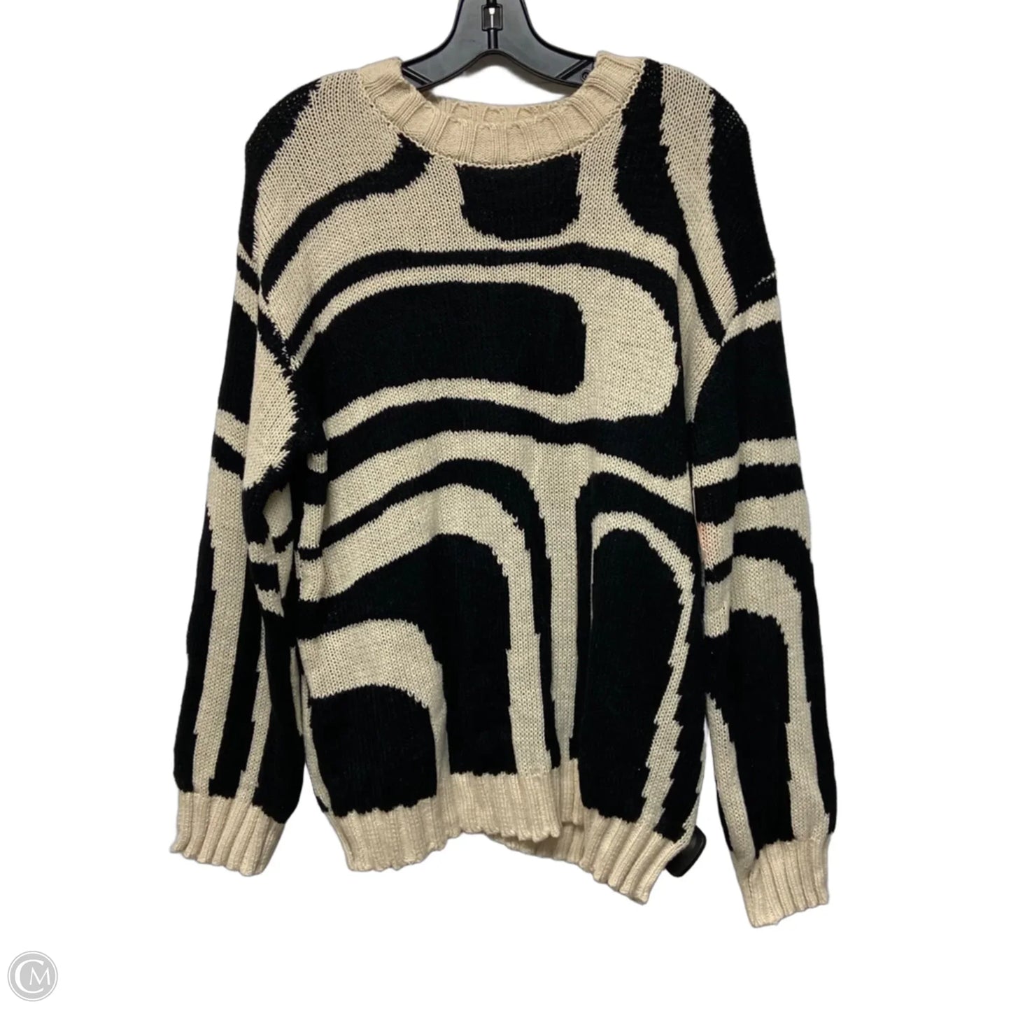 Sweater By Polagram In Black & Cream, Size: M