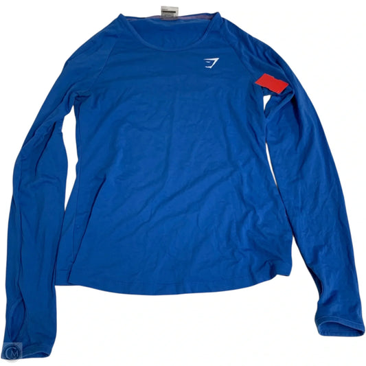 Athletic Top Long Sleeve Crewneck By Gym Shark In Blue, Size: S