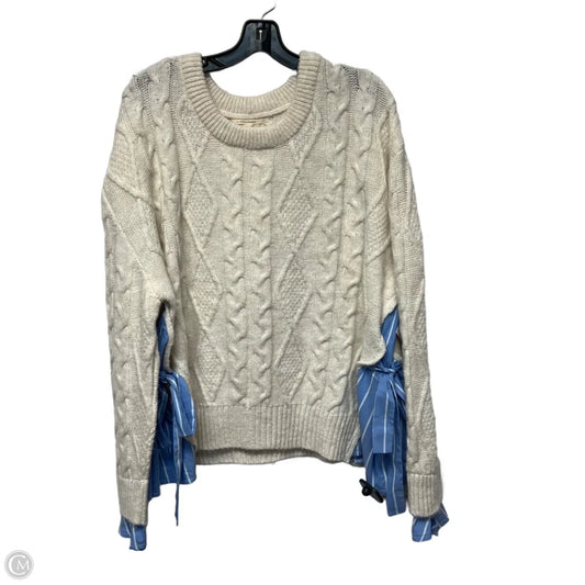 Sweater By Anthropologie In Cream, Size: Xl