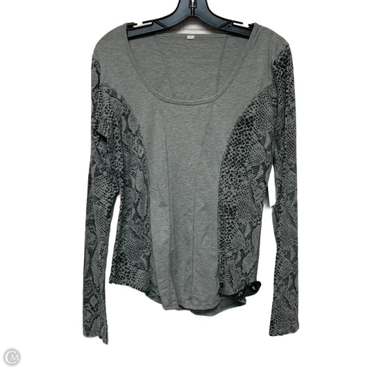 Athletic Top Long Sleeve Crewneck By Lululemon In Grey, Size: L