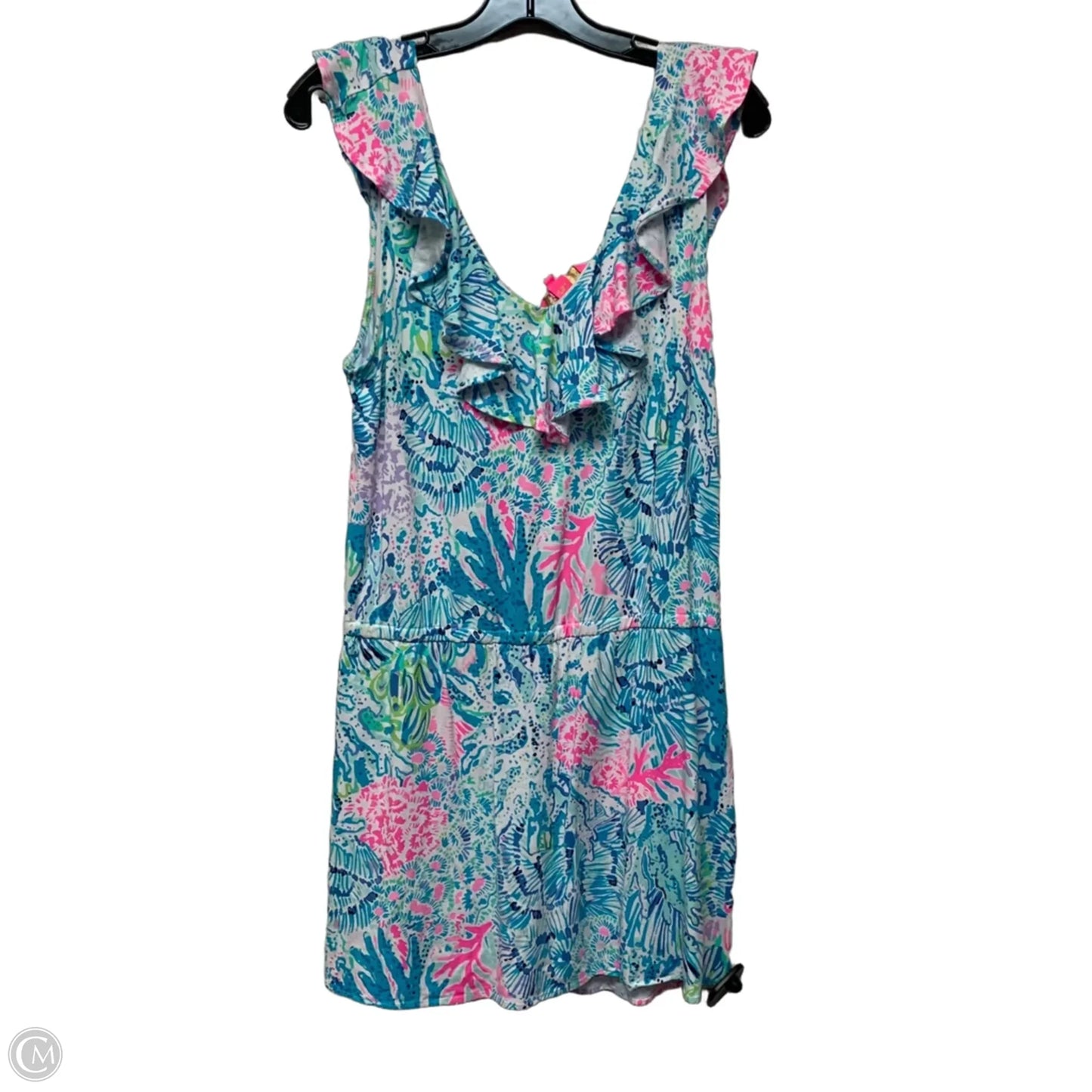 Romper Designer By Lilly Pulitzer In Blue & Pink, Size: M