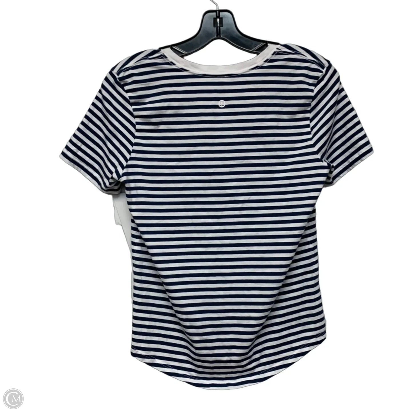 Athletic Top Short Sleeve By Lululemon In Striped Pattern, Size: S