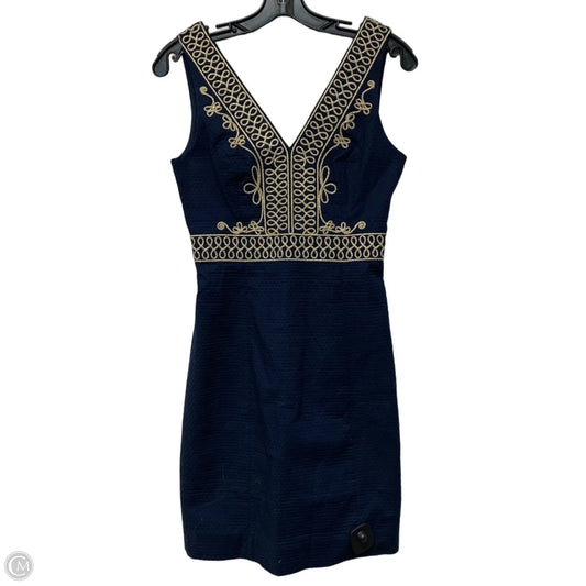 Dress Designer By Lilly Pulitzer In Blue & Gold, Size: Xxs