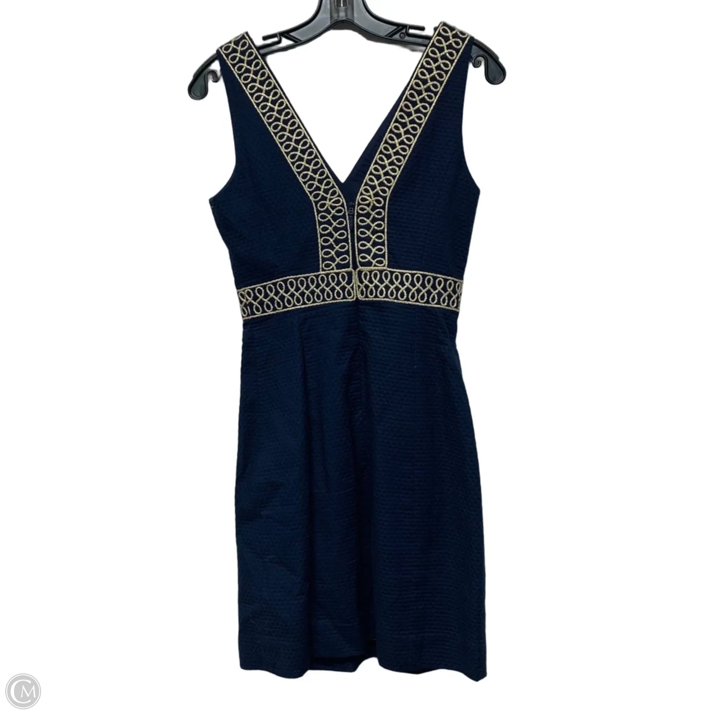 Dress Designer By Lilly Pulitzer In Blue & Gold, Size: Xxs