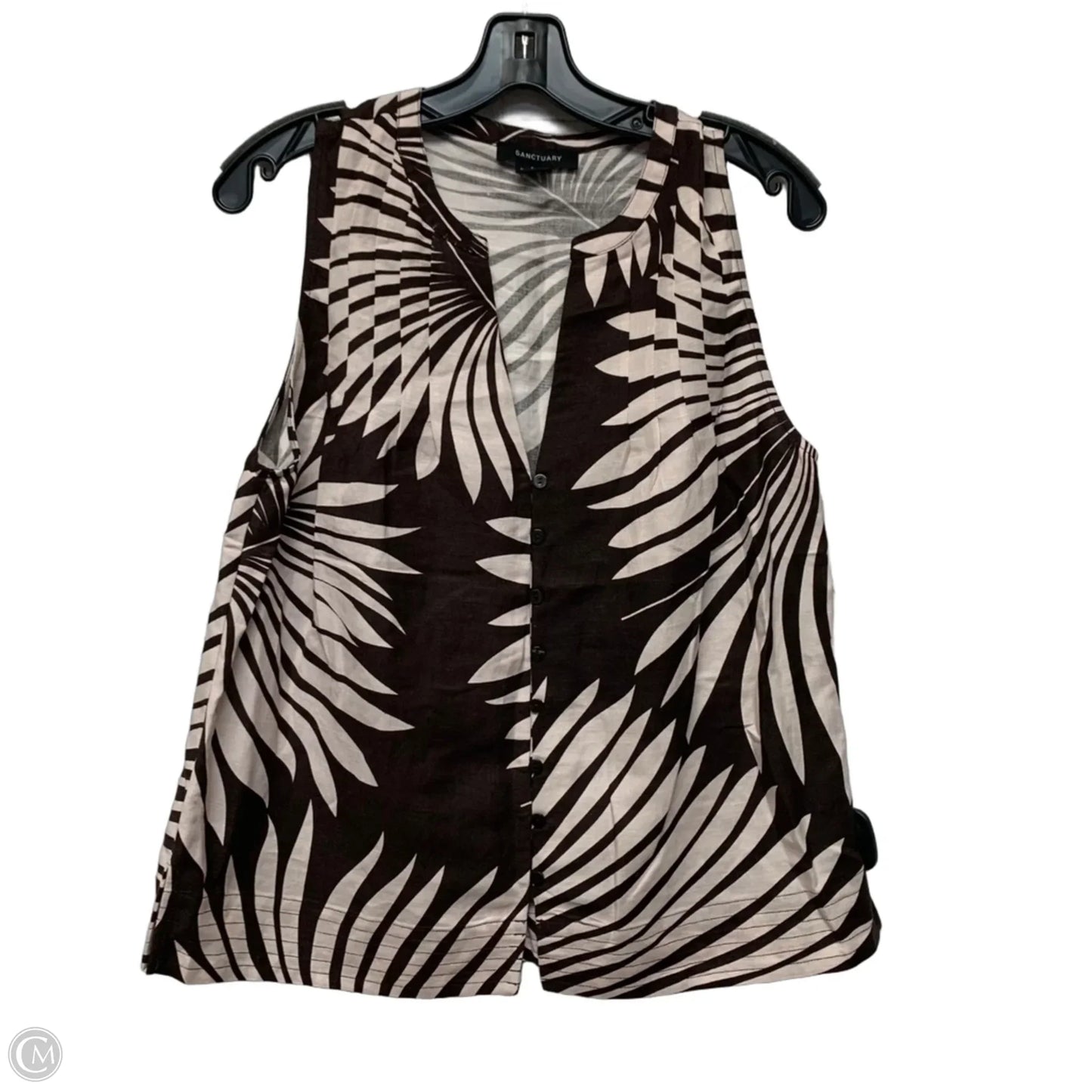Top Sleeveless By Sanctuary In Brown & White, Size: S