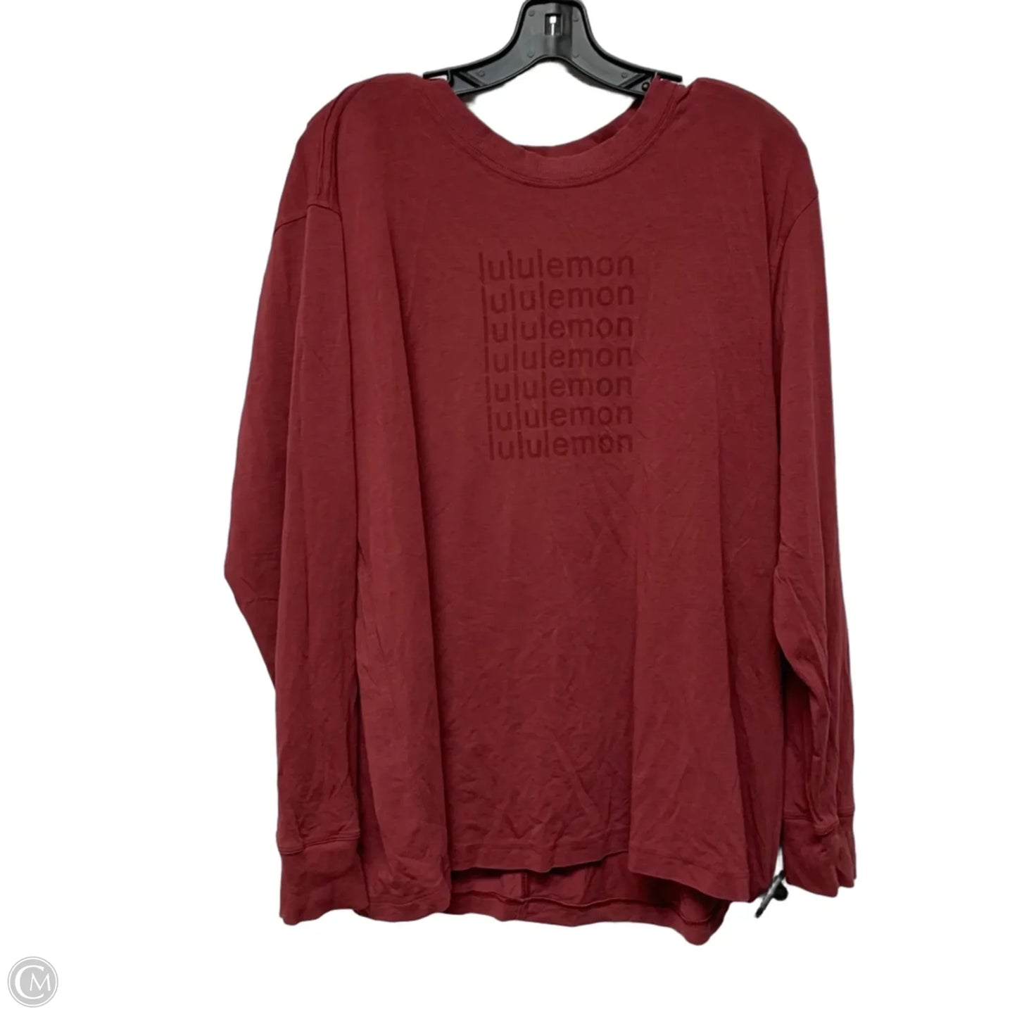 Athletic Top Long Sleeve Crewneck By Lululemon In Red, Size: M